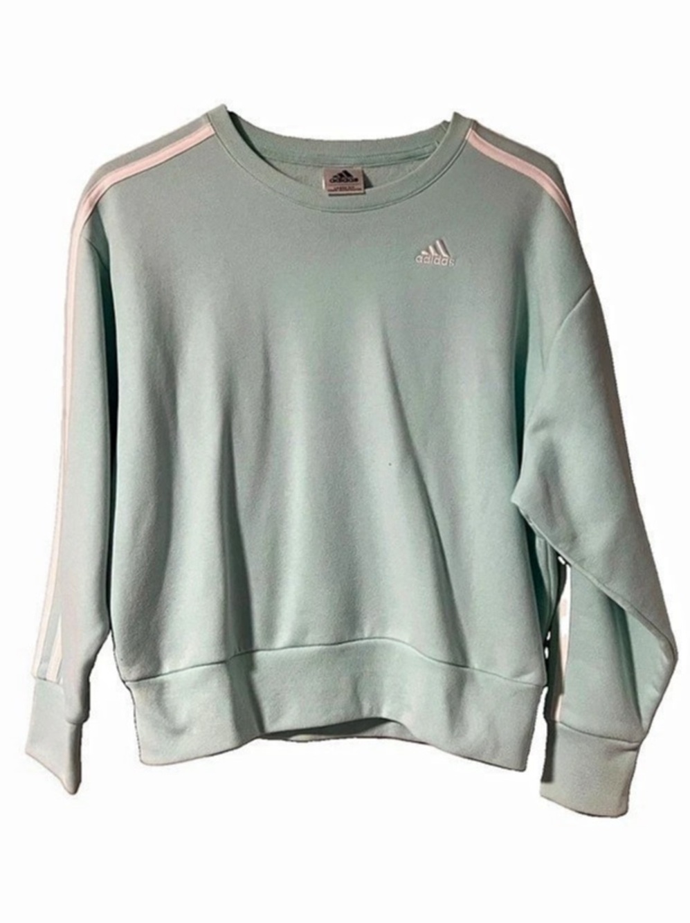 adidas light teal crew neck sweatshirt